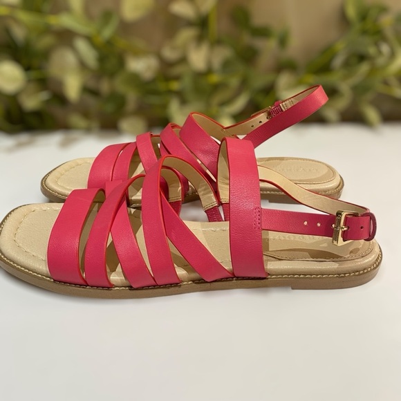 Liverpool Los Angeles Pink Leather Sandals “Northrid” Size 8/8.5 Strappy Flats - Picture 8 of 9
